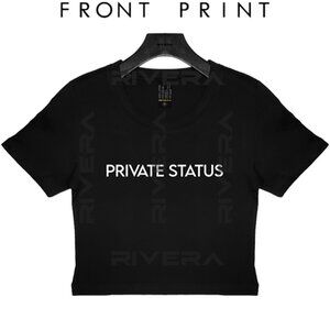 PRIVATE STATUS Baby Tee Crop Tee Y2K Aesthetic, 90s Vintage Style, Minimal Tee